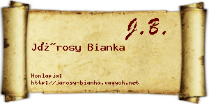 Járosy Bianka névjegykártya